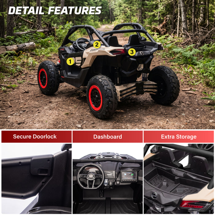 Licensed Can-Am Maverick Pro Version 2x24V 2-Seater Kids Ride-On UTV with Brushless Power and Pneumatic Tires