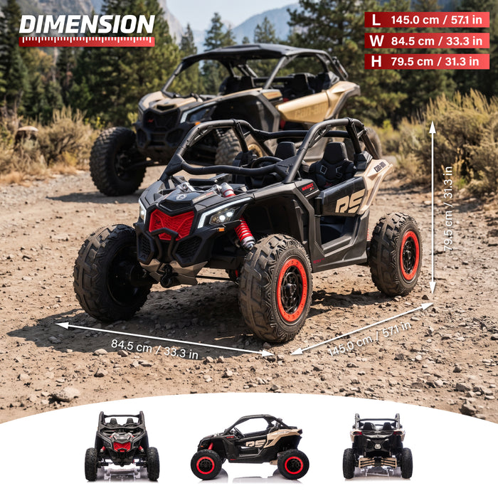 Licensed Can-Am Maverick Pro Version 2x24V 2-Seater Kids Ride-On UTV with Brushless Power and Pneumatic Tires