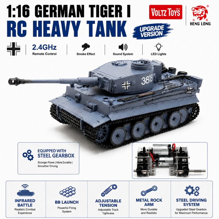 Heng Long® 1/16 RC Battle Tank Tiger I – Upgraded Edition
