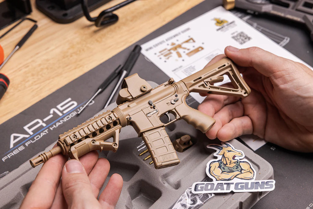 Miniature 1:3 Scale Model Mini AR-15 Diecast Metal Building Kit - Coyote