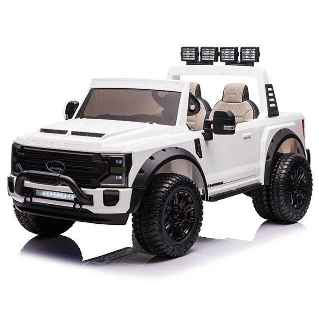 Ford Super Duty F450 Dually 2 Seaters 24V Ride-on Truck with Dual Rear-Wheel, Remote Control, EVA Tires, and Fan Function, Licensed