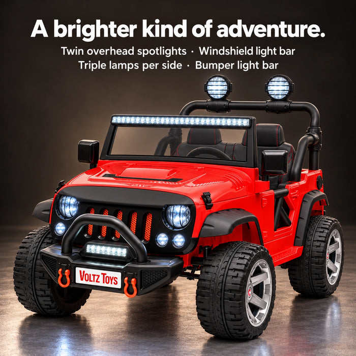 Jeep Wrangler 24V 2 Seater Classic Ride on Car Toy with Leather Seats, Remote Control and MP3 Player