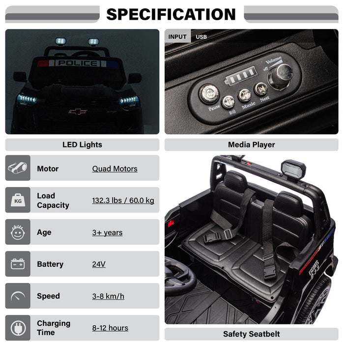 Chevrolet Colorado 24V Ride-On Truck for Kids by Voltz Toys – Licensed 2 Seater Electric Pickup with Remote & MP3 (ZR2 & Z71 Styles)