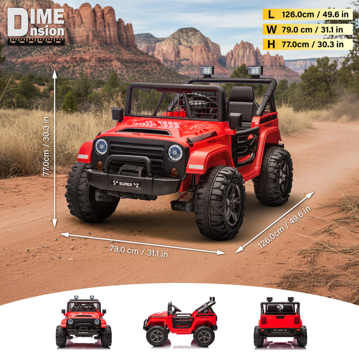 Voiture Jeep 2 places HAVOC 24 V pour enfants, jouet à monter avec portes ouvertes, lumières réalistes et télécommande