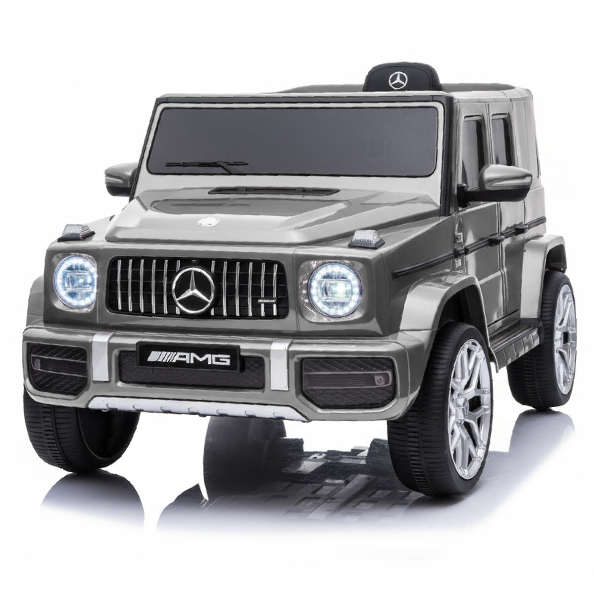Voiture Électrique Enfant sous Licence Mercedes G63 AMG, Véhicule Électrique 12V, Télécommande de Voiture Électrique / 2+1 Vitesses/Klaxon/LED /Musique/USB, pour Garçons, Filles (Blanc