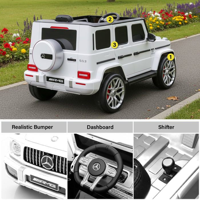 Mercedes-Benz AMG G63 12V Ride on Car with Remote Control and Leather Seat, Licensed