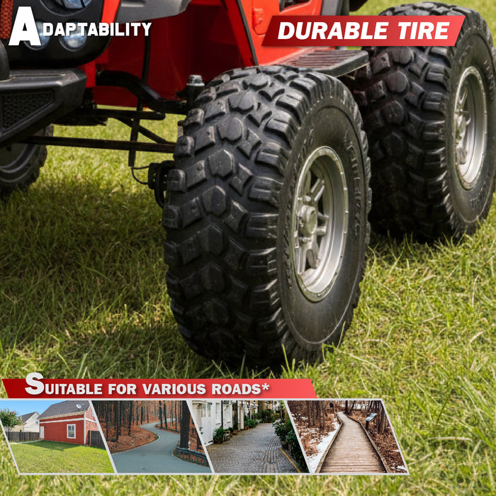 Lifted Monster Jeep 12V 2 Seater Classic Ride on Car with Remote Control, Leather Seat and EVA Tires