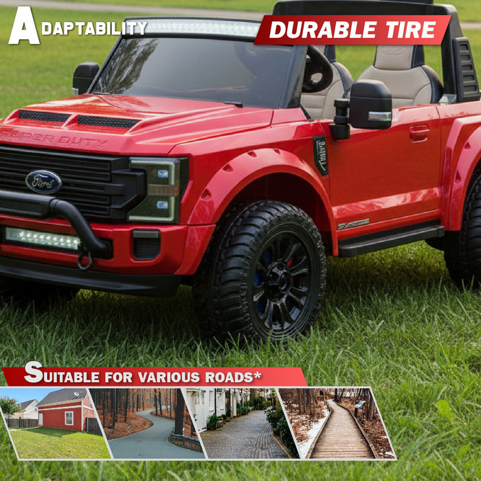 Ford Super Duty F450 Dually 2 Seaters 24V Ride-on Truck with Dual Rear-Wheel, Remote Control, EVA Tires, Licensed