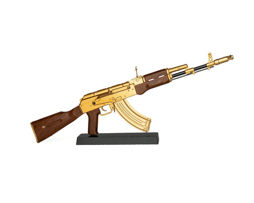 Miniature 1:3 Scale Model Mini AK-47 Diecast Metal Building Kit - Gold