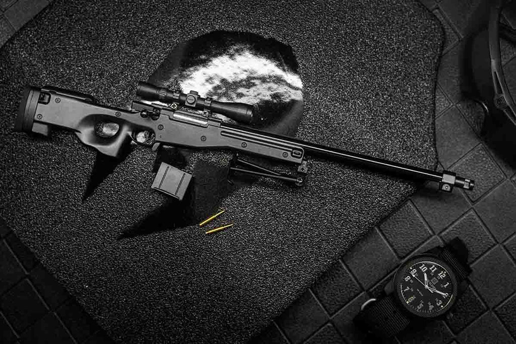 Miniature 1:3 Scale Model Mini Sniper Model SR L96 Diecast Metal Building Kit - Black