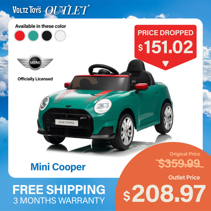 Licensed Mini Cooper Ride On Car for Kids, 12V Electric Battery Powered Vehicle with Remote Control, LED Lights, MP3 Player & Transport Wheels, Gift for Boys & Girls Ages 3+