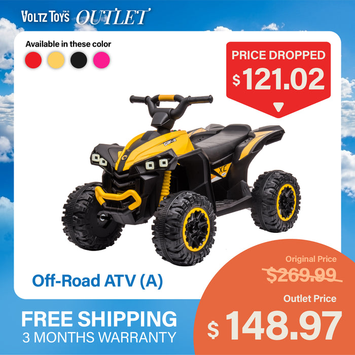 12V ATV Off-Road Ride On Car Toy for Kids with Realistic Lights and MP3 Player