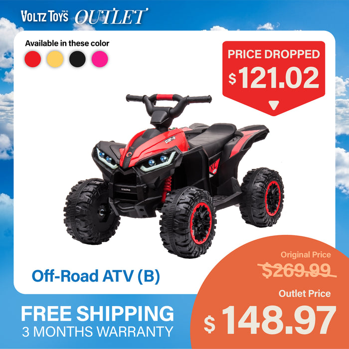 12V ATV Off-Road Ride On Car Toy for Kids with Realistic Lights and MP3 Player