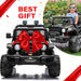 Jeep 12V Kids Ride On Car Toy with Open Doors, Realistic Lights and Remote Control