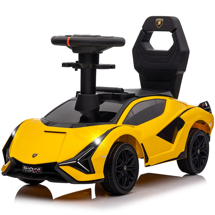 Lamborghini SIAN Foot to Floor Push Pedal Ride On Car Baby Walker with Music and Lights, Licensed