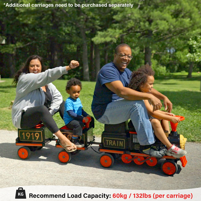Locomotive Train 12 V, jouet de voiture pour enfants et parents avec chariot