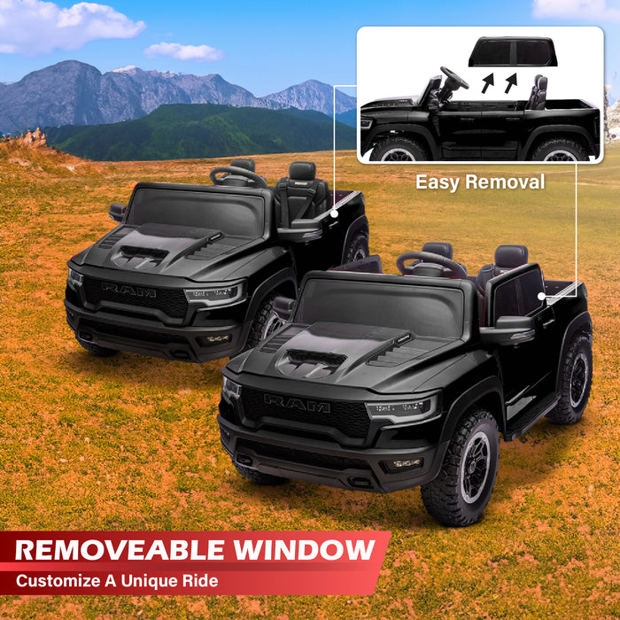 Voltz Toys Licensed RAM 1500 RHO 2 Seater Electric Car, 24V Ride on Car for Big Kids with Remote Control, EVA Tires, Toddler Ride on Toy w/4 Wheels Suspension, LED Lights, Soft Start Function