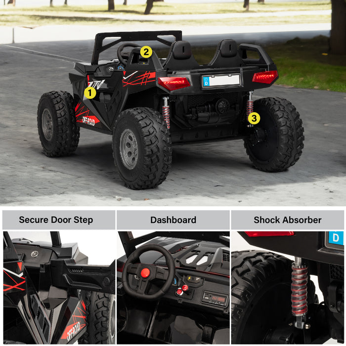 2025 High Speed Up To 15 km/h Dune Buggy 2 Seater 24V Off-Road UTV with Remote Control and EVA Tires