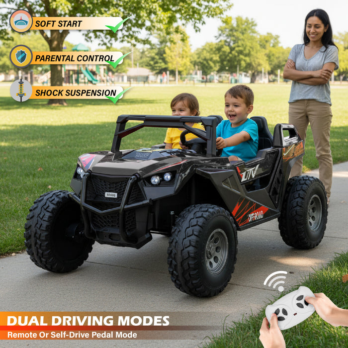 2025 High Speed Up To 15 km/h Dune Buggy 2 Seater 24V Off-Road UTV with Remote Control and EVA Tires