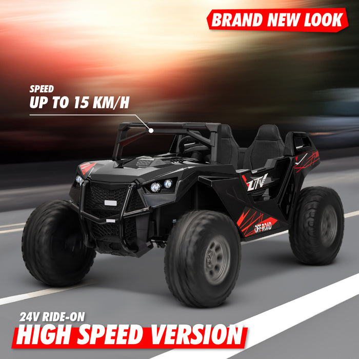 2025 High Speed Up To 15 km/h Dune Buggy 2 Seater 24V Off-Road UTV with Remote Control and EVA Tires