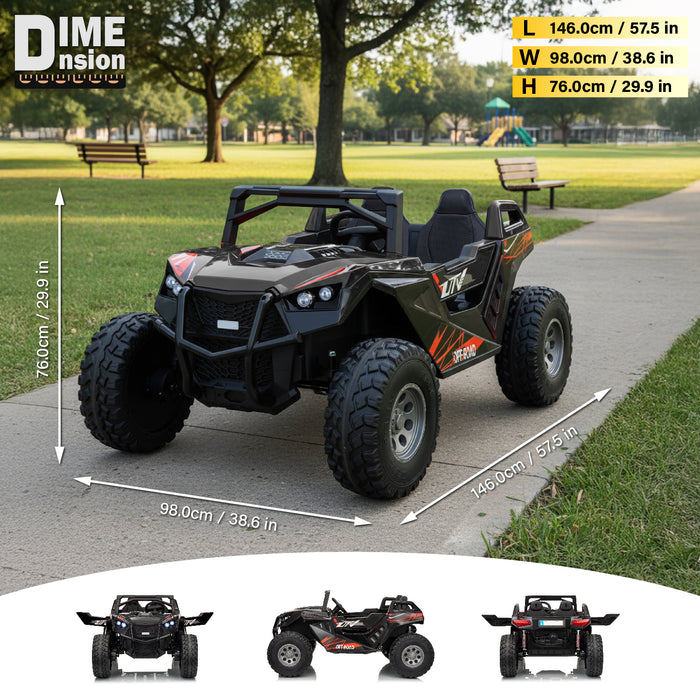 2025 High Speed Up To 15 km/h Dune Buggy 2 Seater 24V Off-Road UTV with Remote Control and EVA Tires