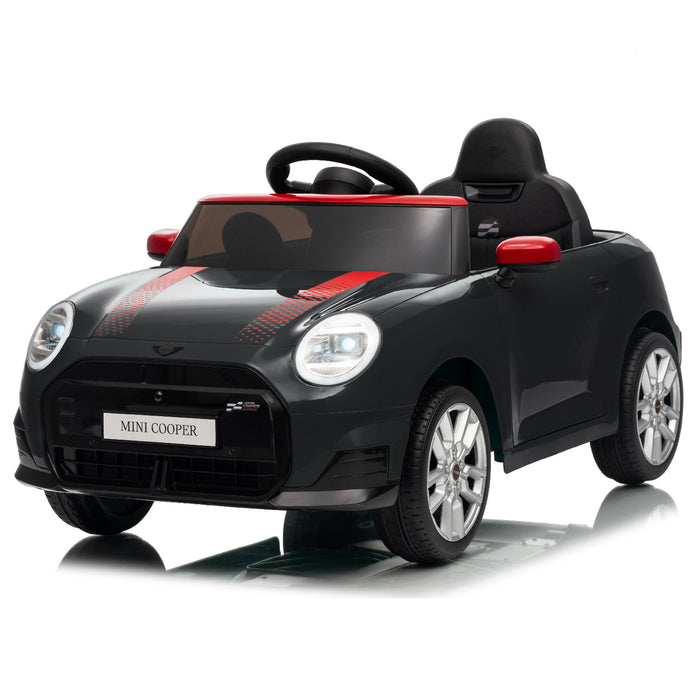 Licensed Mini Cooper Ride On Car for Kids, 12V Electric Battery Powered Vehicle with Remote Control, LED Lights, MP3 Player & Transport Wheels, Gift for Boys & Girls Ages 3+
