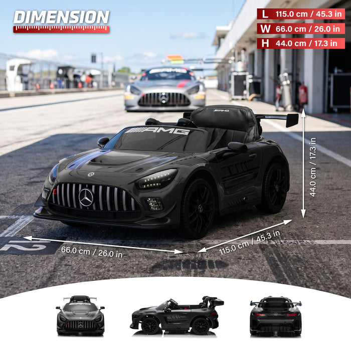 Licensed Mercedes-AMG GT3 24V Kids Ride-On Car with Remote and Leather Seat