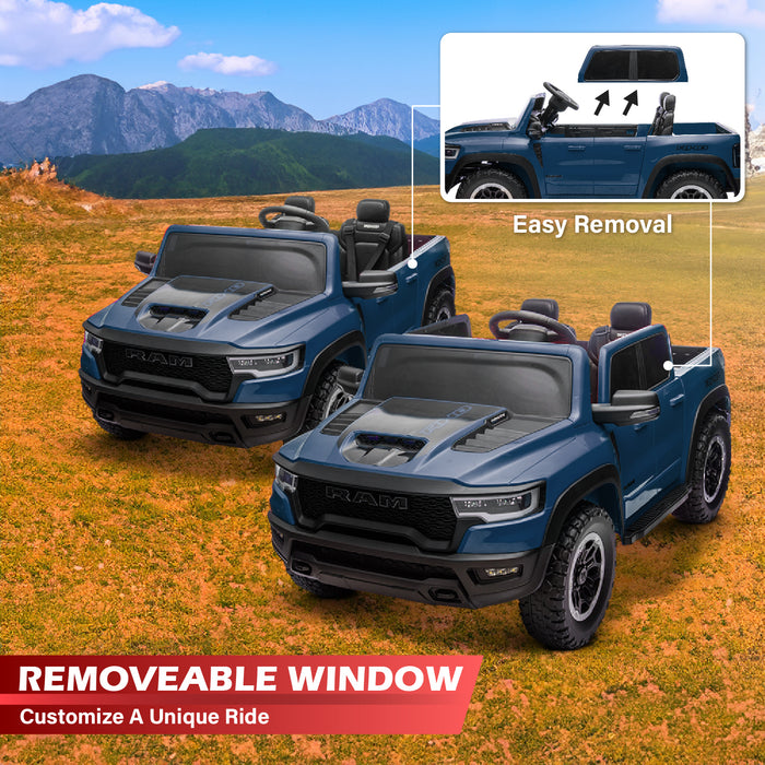 Voltz Toys Licensed RAM 1500 RHO 2 Seater Electric Car, 24V Ride on Car for Big Kids with Remote Control, EVA Tires, Toddler Ride on Toy w/4 Wheels Suspension, LED Lights, Soft Start Function