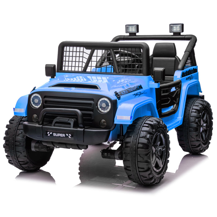 Voiture Jeep 2 places HAVOC 24 V pour enfants, jouet à monter avec portes ouvertes, lumières réalistes et télécommande
