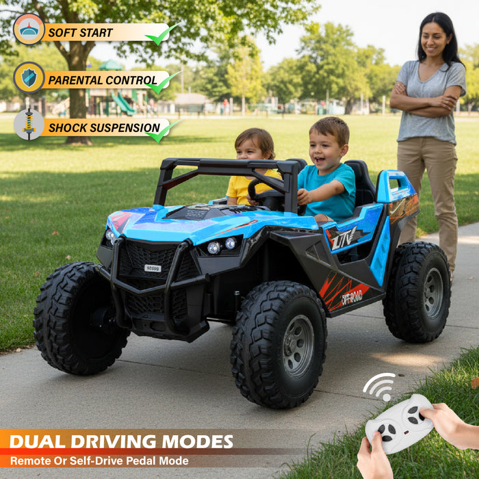 2025 High Speed Up To 15 km/h Dune Buggy 2 Seater 24V Off-Road UTV with Remote Control and EVA Tires