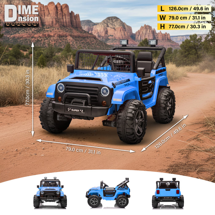 Voiture Jeep 2 places HAVOC 24 V pour enfants, jouet à monter avec portes ouvertes, lumières réalistes et télécommande