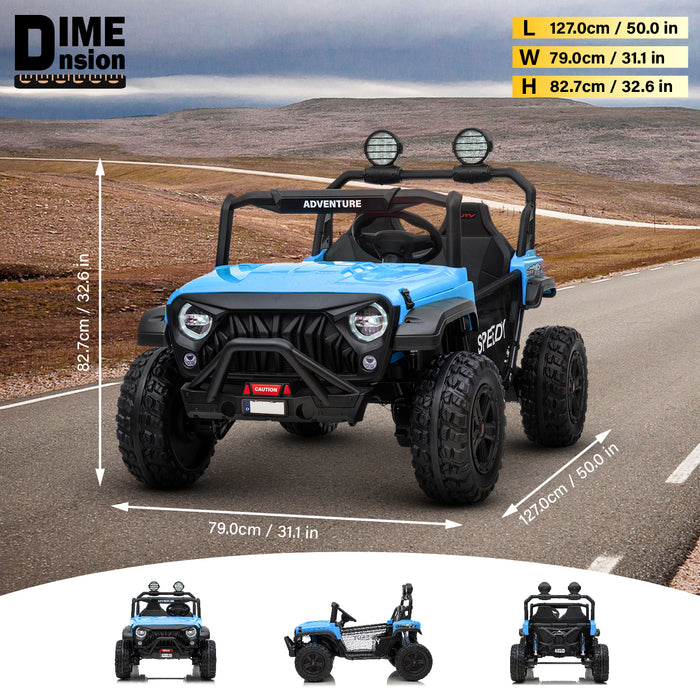 24V 2 Seater Electric UTV Ride-On Car for Kids – [Reinforced Metal Frame] | Jeep-Style Buggy with Remote Control
