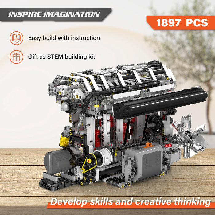 Mould King L4 Casoline Engine Building Blocks Kit - 1787Pcs