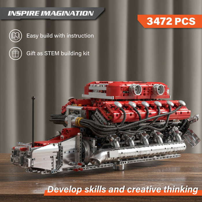 Mould King Lambo V12 Engine Building Sets - (3472 Pieces)