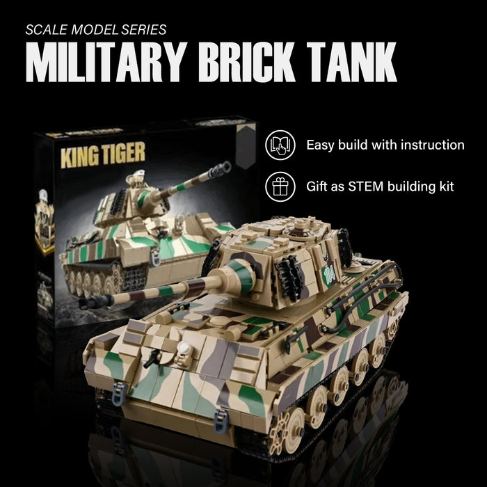 Panlos 632016 Char lourd allemand King Tiger de la Seconde Guerre mondiale en briques