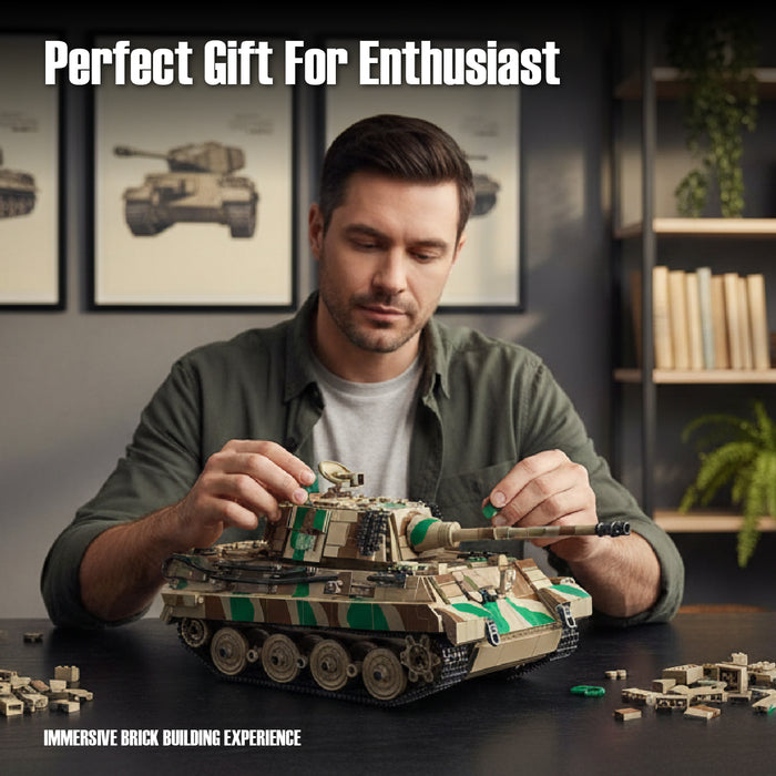 Panlos 632016 Char lourd allemand King Tiger de la Seconde Guerre mondiale en briques