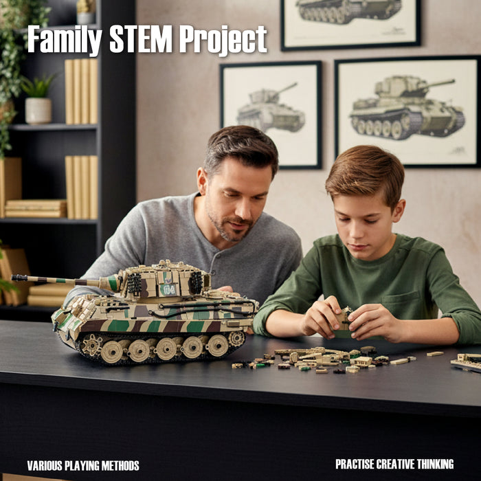 Panlos 632016 Char lourd allemand King Tiger de la Seconde Guerre mondiale en briques