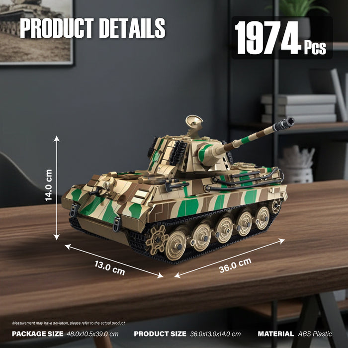 Panlos 632016 Char lourd allemand King Tiger de la Seconde Guerre mondiale en briques