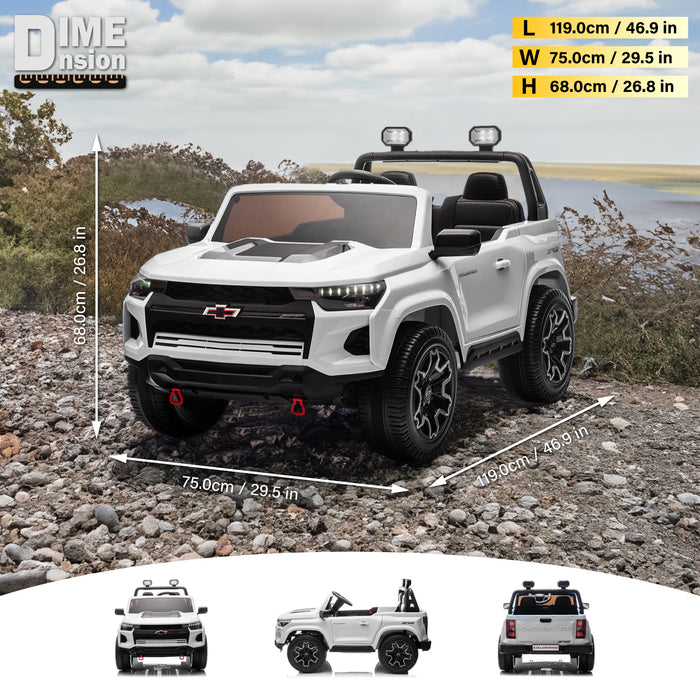 Chevrolet Colorado 24V kids electric ride-on truck with dual motors and rugged design