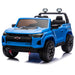 Blue Chevrolet Colorado licensed 24V kids ride-on truck, 2-seater electric pickup with remote control and LED lights
