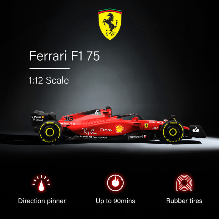 Ferrari F1 75 RC Car 1/12 Scale Licensed Remote Control Toy Car, Official F1 Merchandise by Rastar