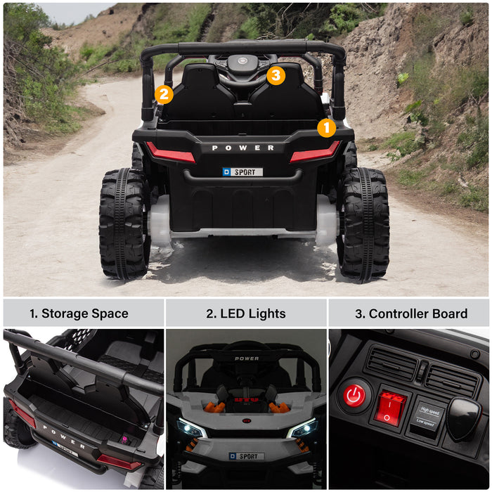 12V 2WD UTV Buggy 1 Seater Ride-On Car with Parental Remote Control, Working Doors and LED Lights