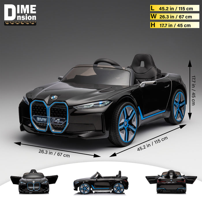 BMW I4 12V Ride on Car for Kids with Remote Control, LED Lights and Music