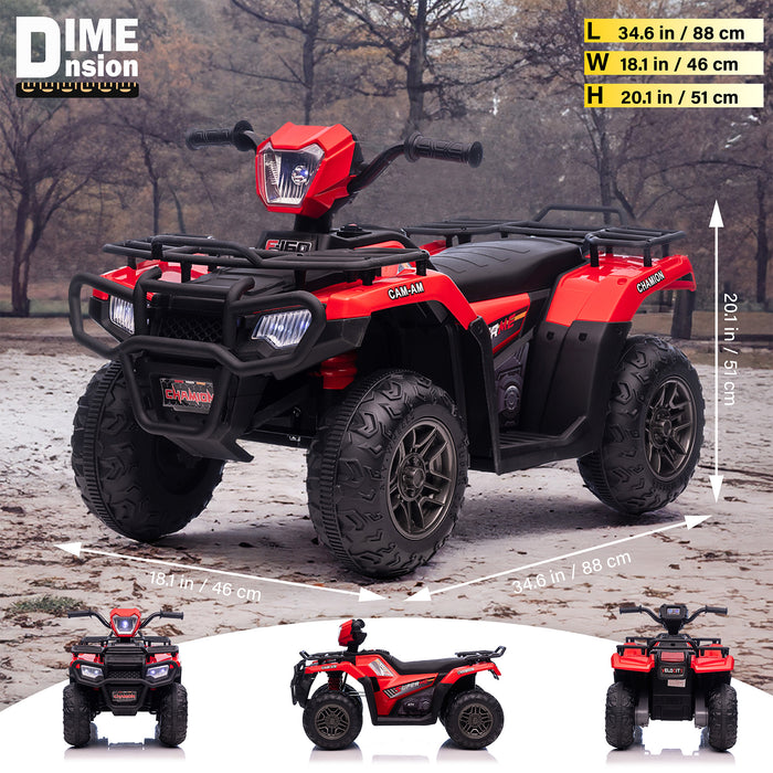 Kids Quad ATV 12V Ride on Car 4-Wheeler with LED Lights and Music