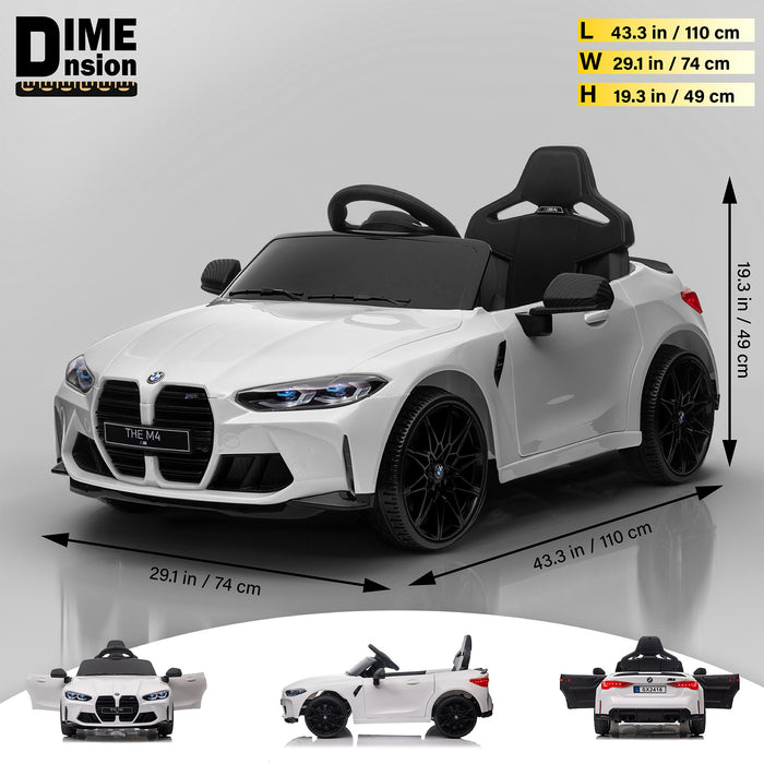 BMW M4 12V Ride on Car with Remote Control, LED Lights and Music, Licensed