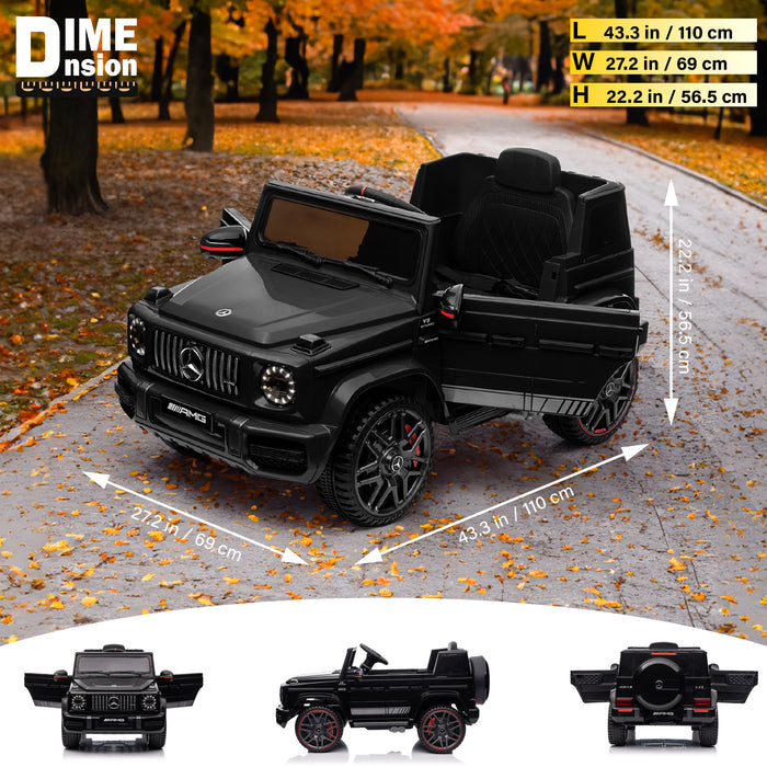 Voiture Mercedes-Benz AMG G63 12V avec télécommande et siège en cuir, sous licence
