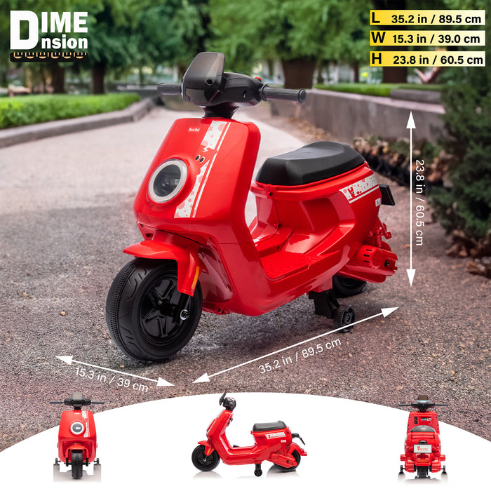 12V Ride on Car for Kids, 1 Seater Kids Motorcycle Scooter with MP3 Player and Lights