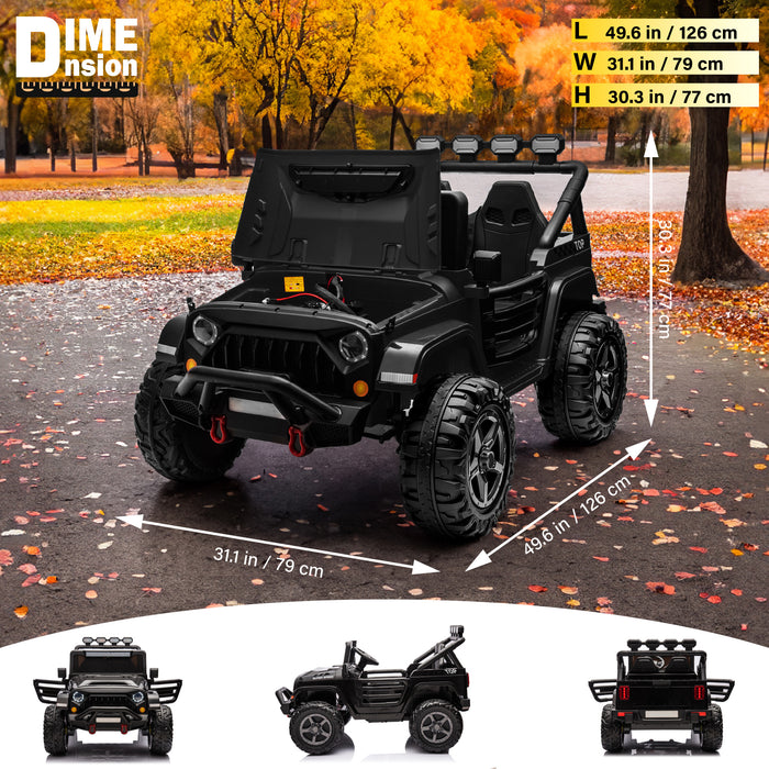 HAVOC 2 Seater Jeep 12V Kids Ride On Car Toy with Open Doors, Realistic Lights and Remote Control