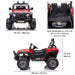 Jeep with Angry Face Grill 12V Kids Ride On Car Toy with Open Doors, Realistic Lights and Remote Control