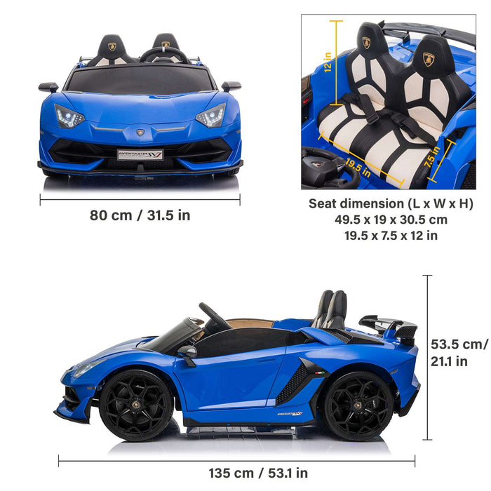 Lamborghini Aventador SVJ 24V 2 Seater Ride on Car with Remote Control and Drift Function, Licensed